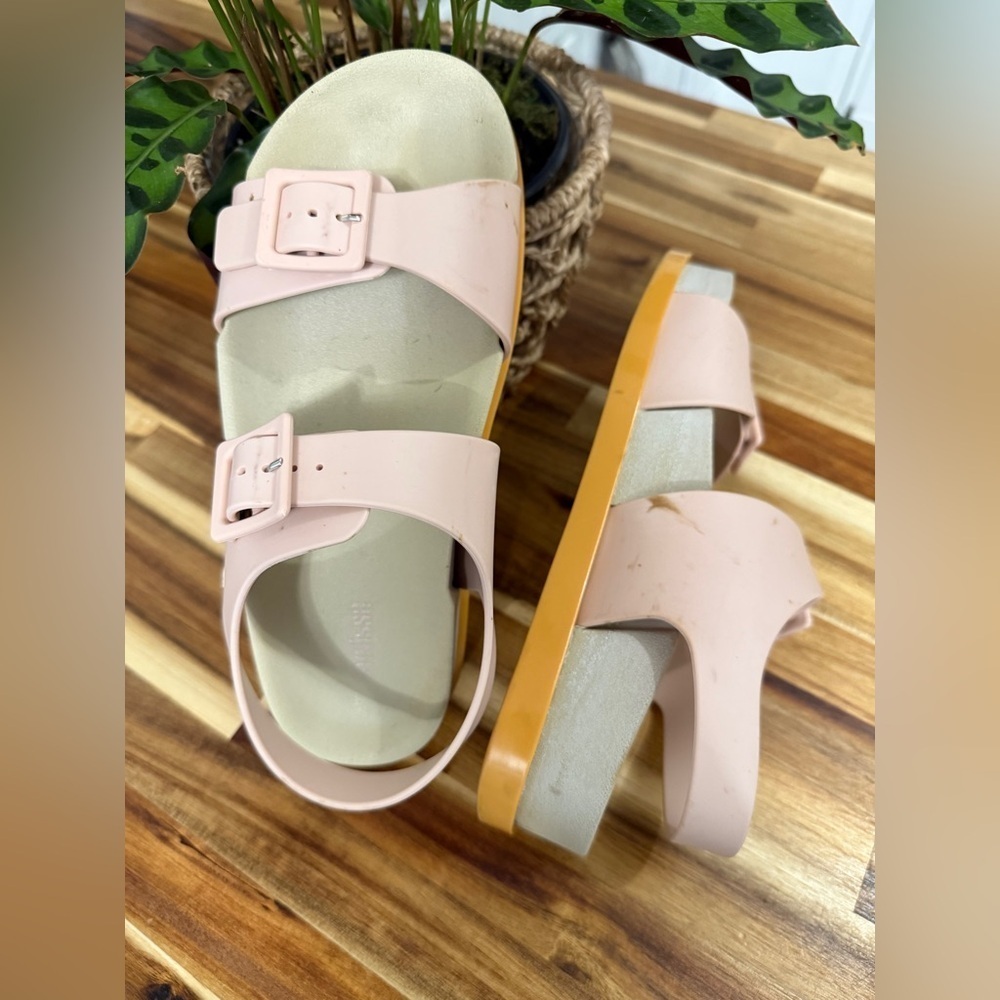 Melissa Light Pink and Orange Sandals Size 6